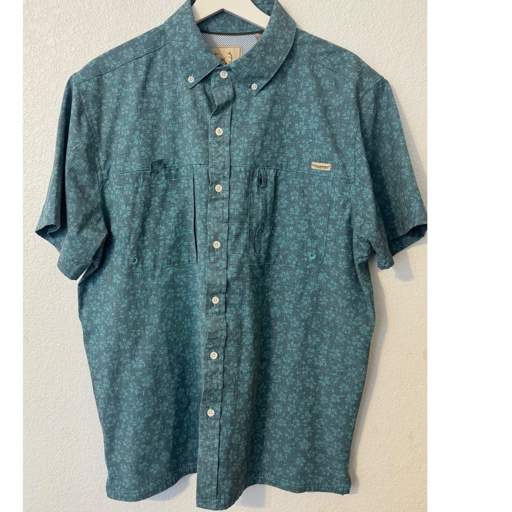 Tallwoods Element Wear Tropical Button Up Short‎ Sleeve Shirt Pockets Large